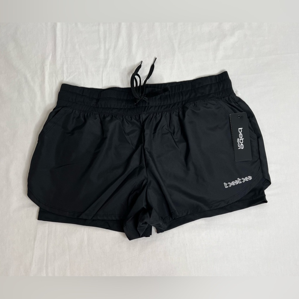 BEBE SPORT Womens Size: XL Black Running Jogging Walking Shorts New